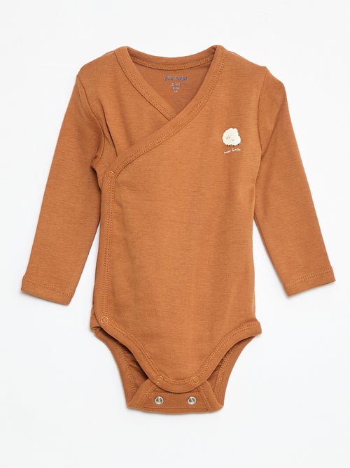 Lot de 3 bodies à manches longues avec ouverture pressionnée - Kiabi