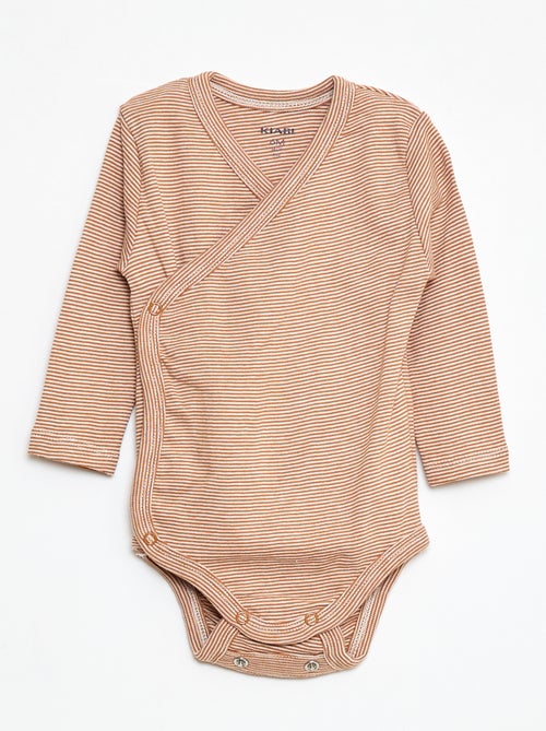 Lot de 3 bodies à manches longues avec ouverture pressionnée - Kiabi