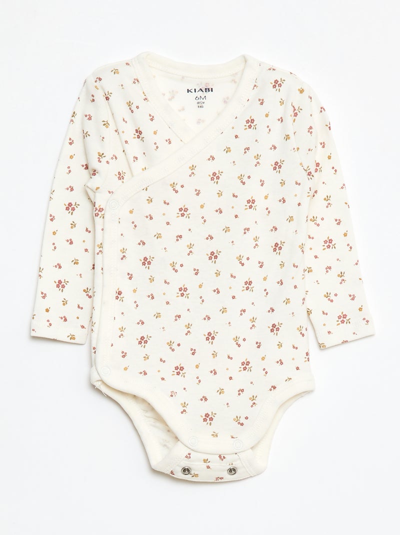 Lot de 3 bodies à manches longues avec ouverture pressionnée Rose - Kiabi