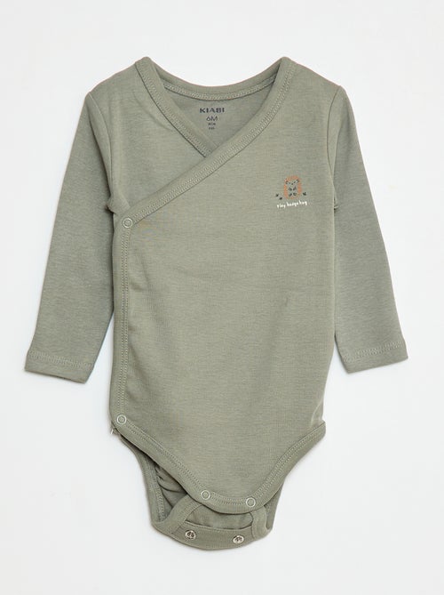 Lot de 3 bodies à manches longues avec ouverture pressionnée - Kiabi