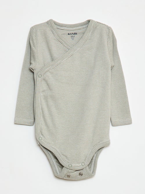 Lot de 3 bodies à manches longues avec ouverture pressionnée - Kiabi