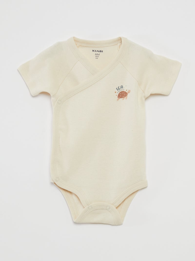 Lot de 3 bodies avec col croisé BLANC - Kiabi