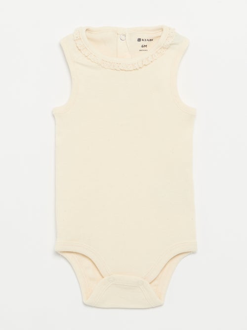Lot de 3 bodies avec encolure rondes avec borderies - Kiabi Lot de 3 bodies avec encolure rondes avec borderies - Kiabi
