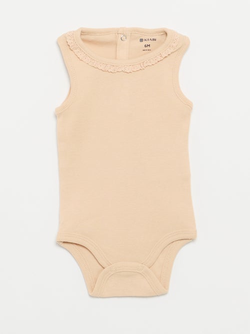 Lot de 3 bodies avec encolure rondes avec borderies - Kiabi