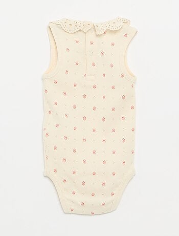 Lot de 3 bodies avec encolure rondes avec borderies