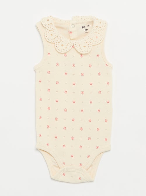 Lot de 3 bodies avec encolure rondes avec borderies - Kiabi
