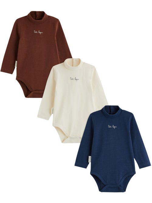 Lot de 3 bodies bébé col roulé manches longues mathéo - Kiabi Lot de 3 bodies bébé col roulé manches longues mathéo - Kiabi