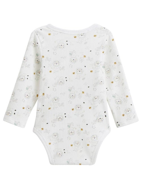 Lot de 3 bodies bébé côtelés manches longues ouverture croisée Kenya - Kiabi