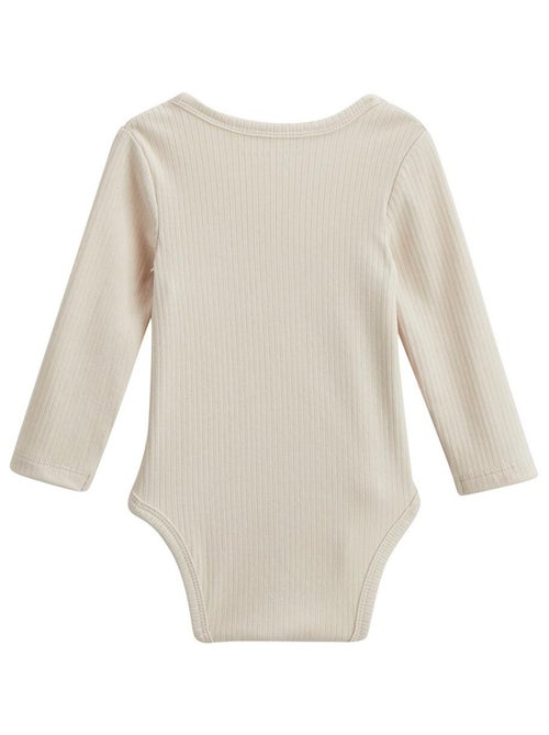 Lot de 3 bodies bébé côtelés manches longues ouverture croisée Kenya - Kiabi