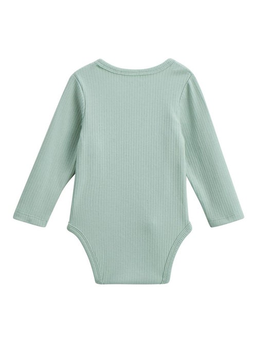 Lot de 3 bodies bébé côtelés manches longues ouverture croisée Kenya - Kiabi