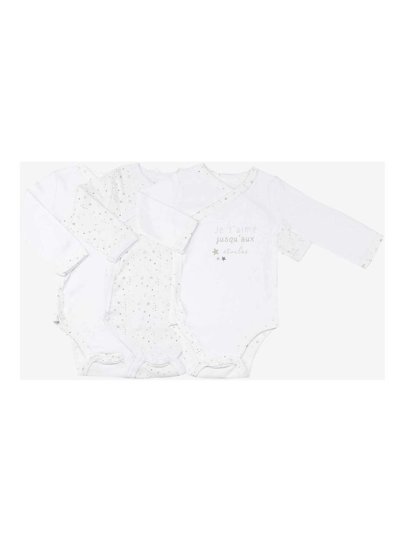 Lot de 3 bodies bébé Kinousses Blanc - Kiabi