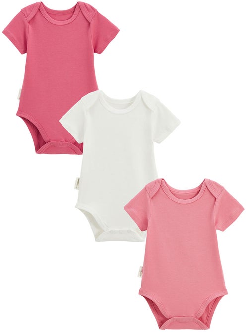 Lot de 3 bodies bébé manches courtes Anaelle - Kiabi
