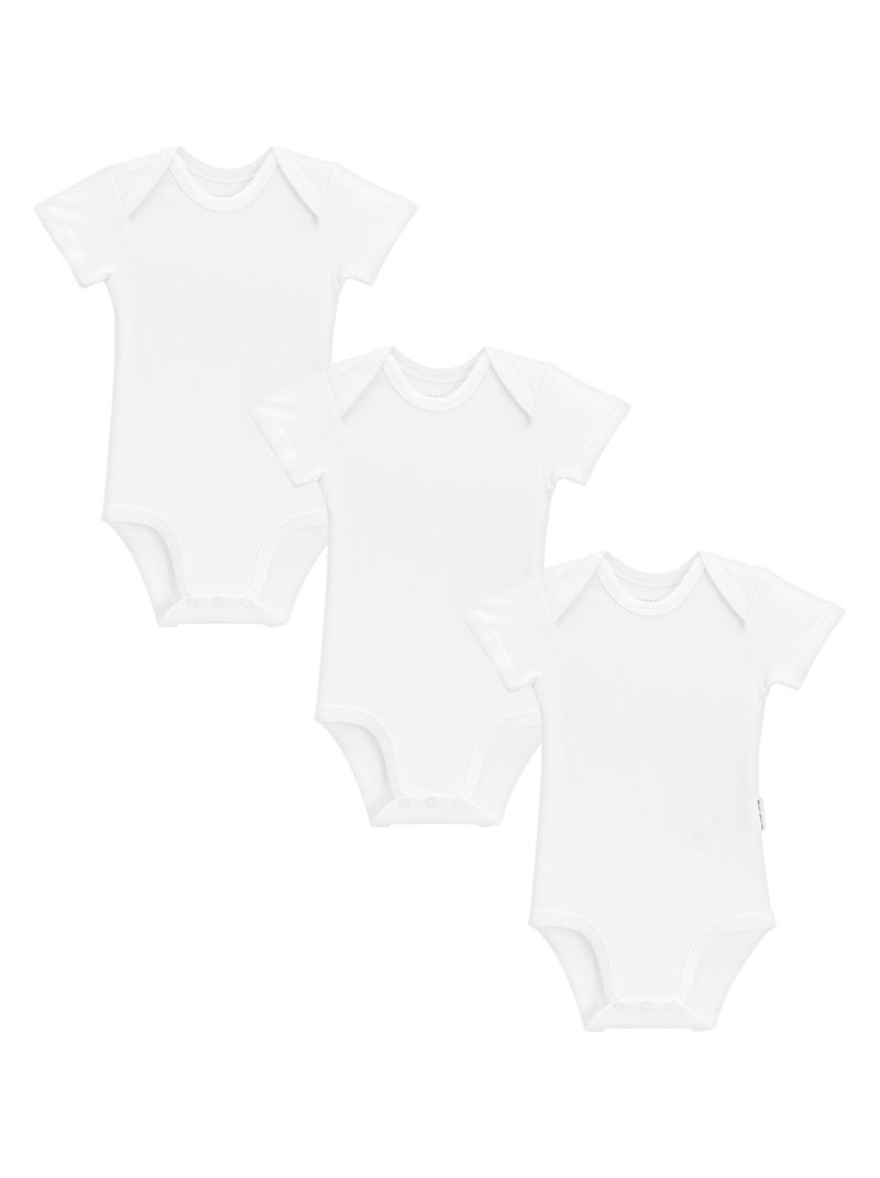 Lot de 3 bodies bébé manches courtes Blanc - Kiabi
