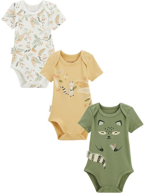 Lot de 3 bodies bébé manches courtes Gabin - Kiabi