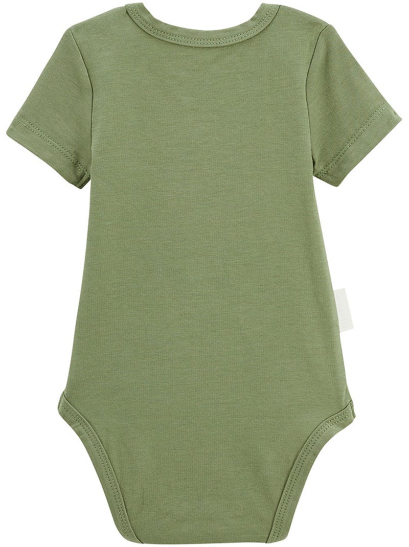 Lot de 3 bodies bébé manches courtes Gabin Vert - Kiabi