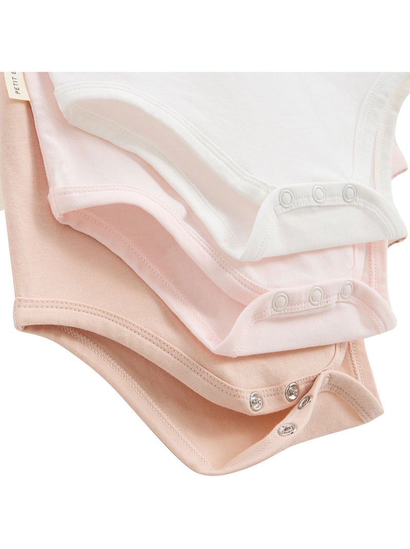 Lot de 3 bodies bébé manches courtes Louison Rose - Kiabi