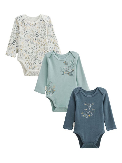 Lot de 3 bodies bébé manches longues Cacahuète - Kiabi