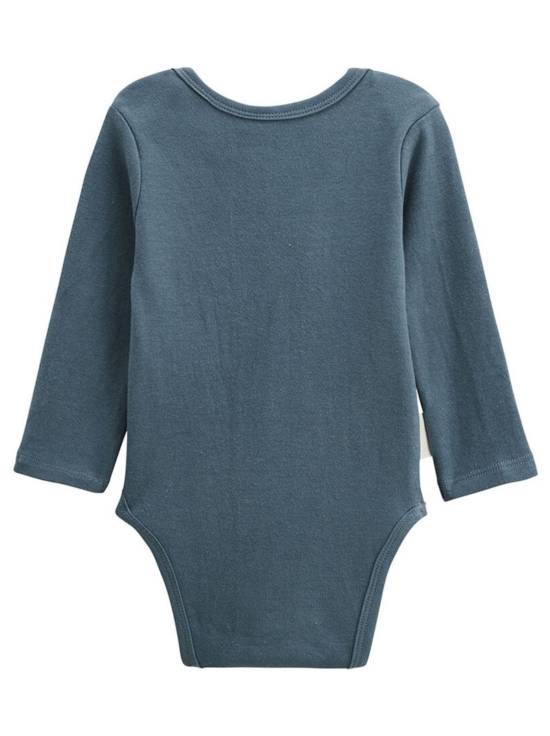 Lot de 3 bodies bébé manches longues Cacahuète Bleu - Kiabi