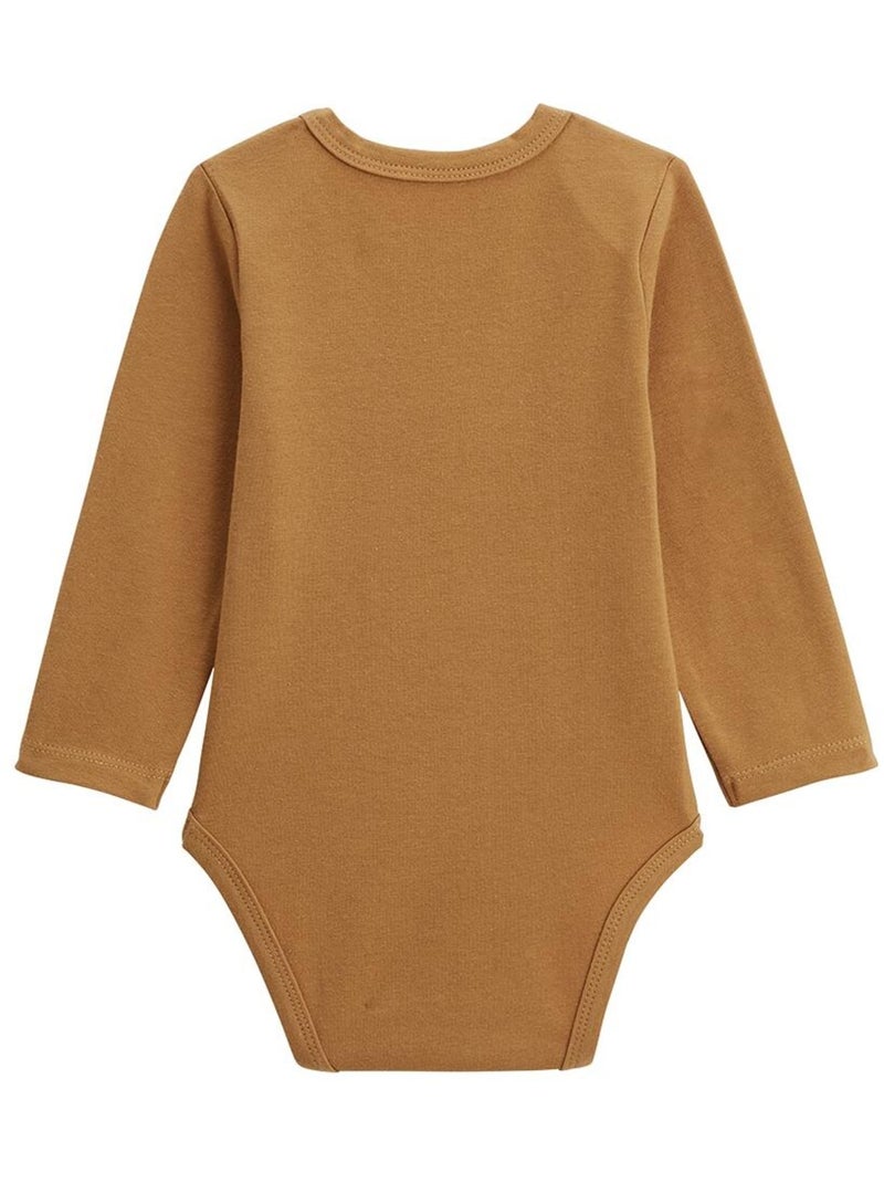 Lot de 3 bodies bébé manches longues Constellation Camel - Kiabi