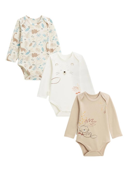 Lot de 3 bodies bébé manches longues Cracotte - Kiabi