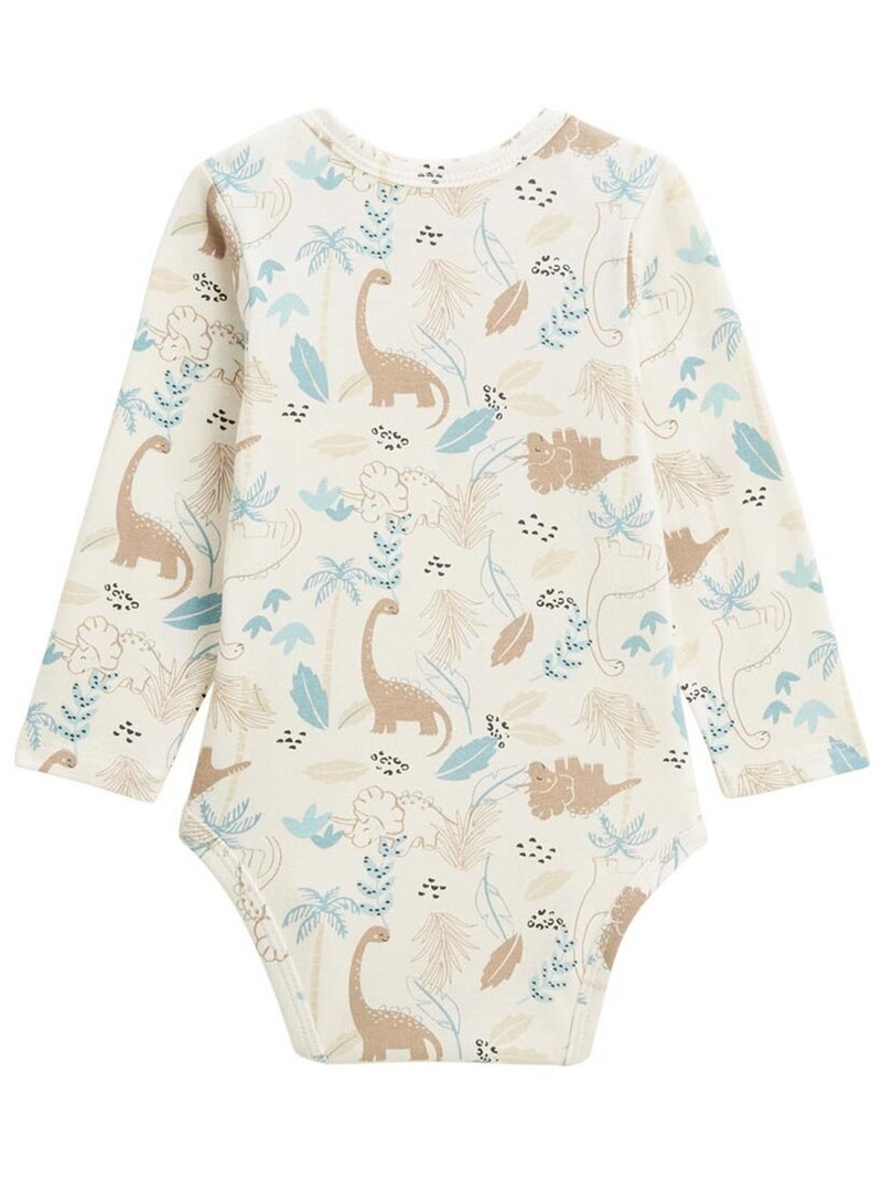 Lot de 3 bodies bébé manches longues Cracotte Ecru - Kiabi