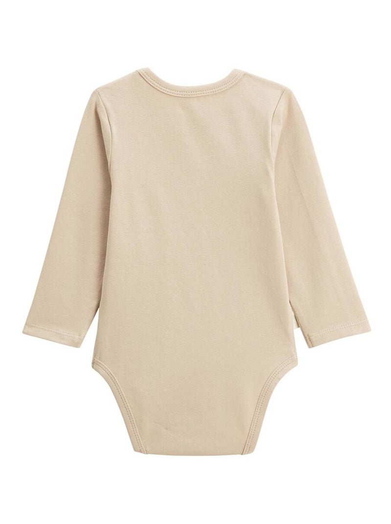Lot de 3 bodies bébé manches longues Cracotte Ecru - Kiabi