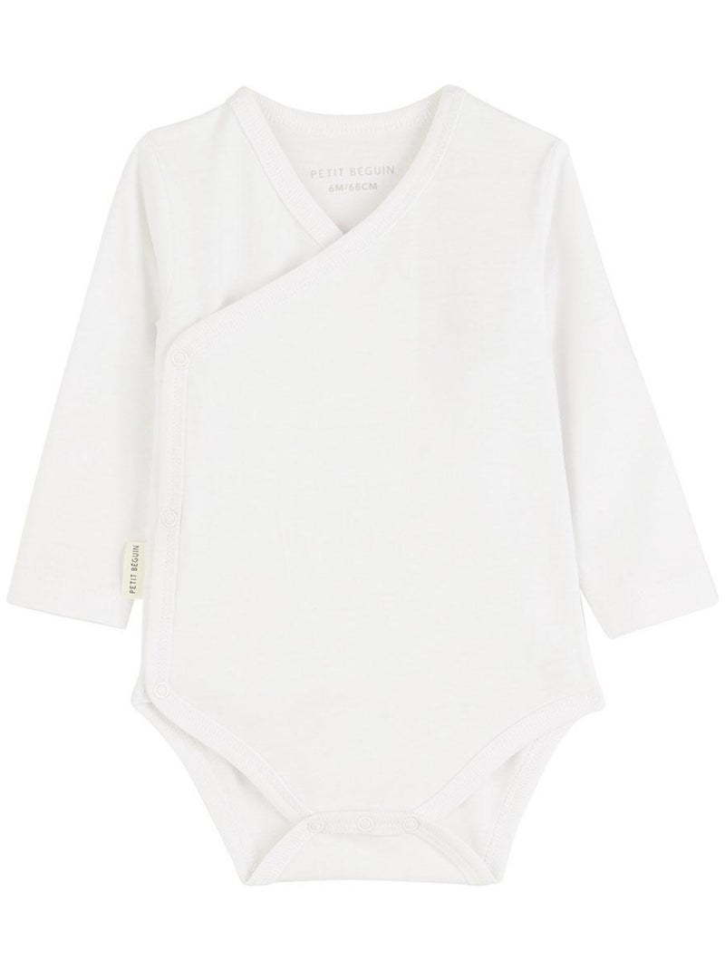 Lot de 3 bodies bébé manches longues croisés Blanc - Kiabi