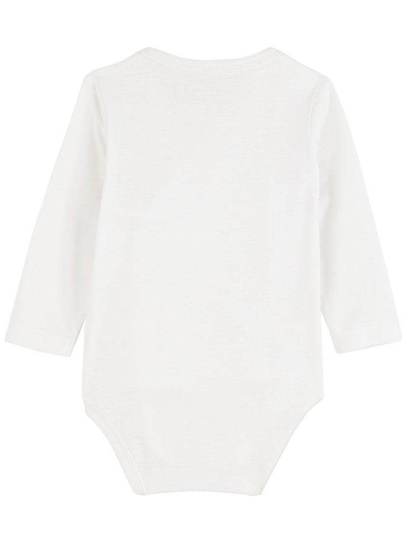 Lot de 3 bodies bébé manches longues croisés Blanc - Kiabi