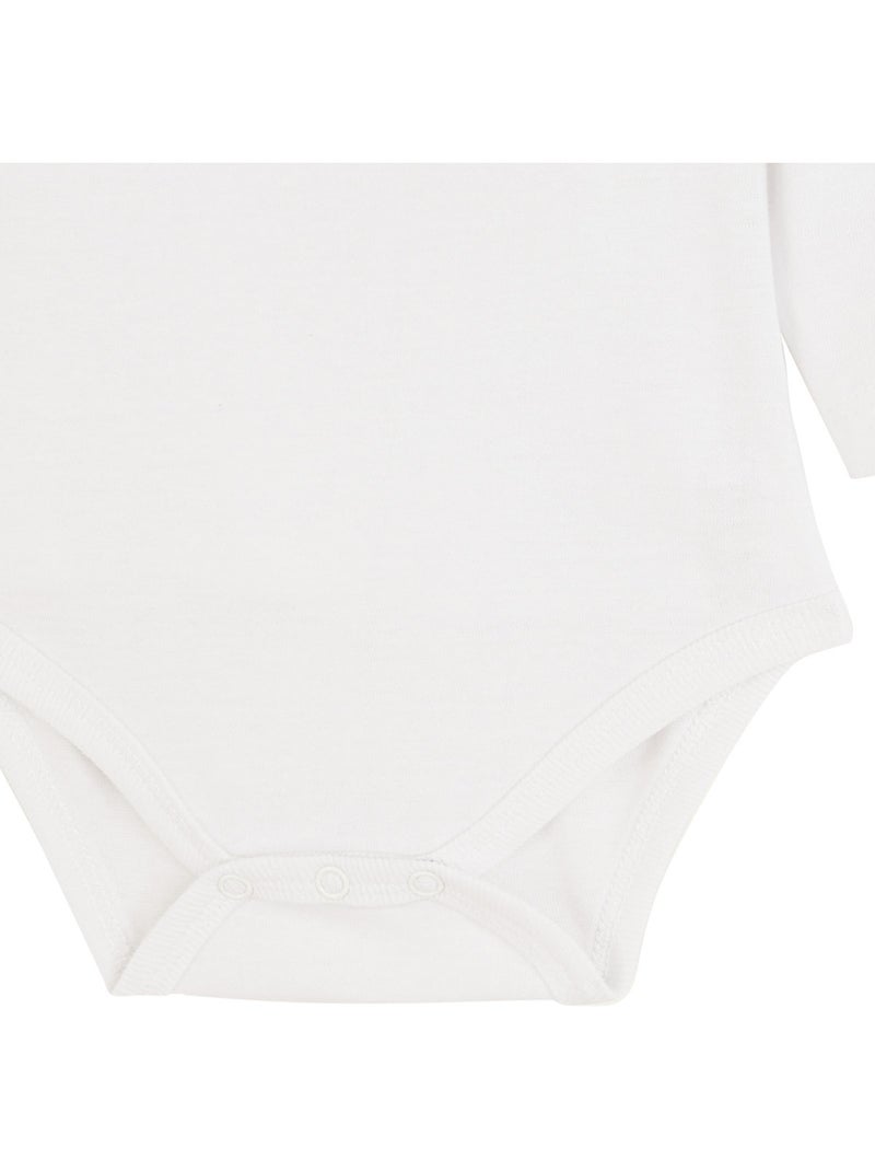 Lot de 3 bodies bébé manches longues croisés Blanc - Kiabi