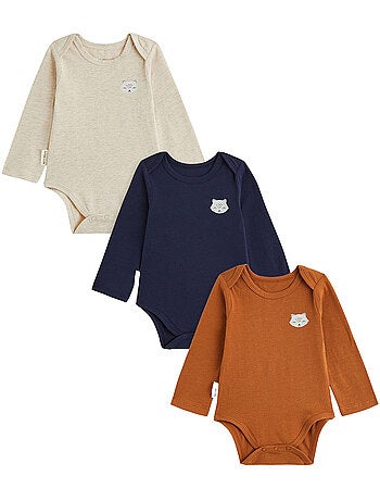Lot de 3 bodies bébé manches longues