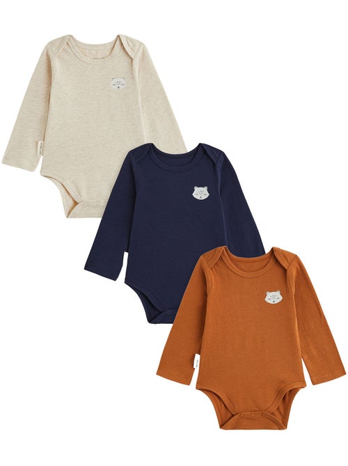 Lot de 3 bodies bébé manches longues - Kiabi Lot de 3 bodies bébé manches longues - Kiabi