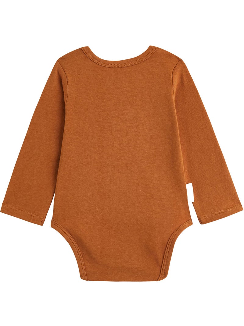 Lot de 3 bodies bébé manches longues Marron - Kiabi
