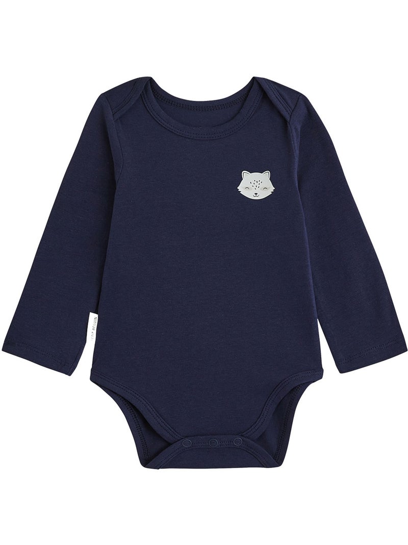 Lot de 3 bodies bébé manches longues Marron - Kiabi