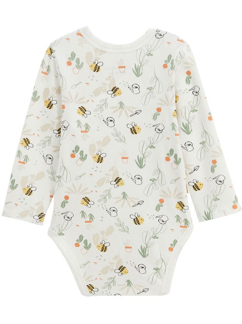 Lot de 3 bodies bébé manches longues ouverture croisée Eden - Kiabi