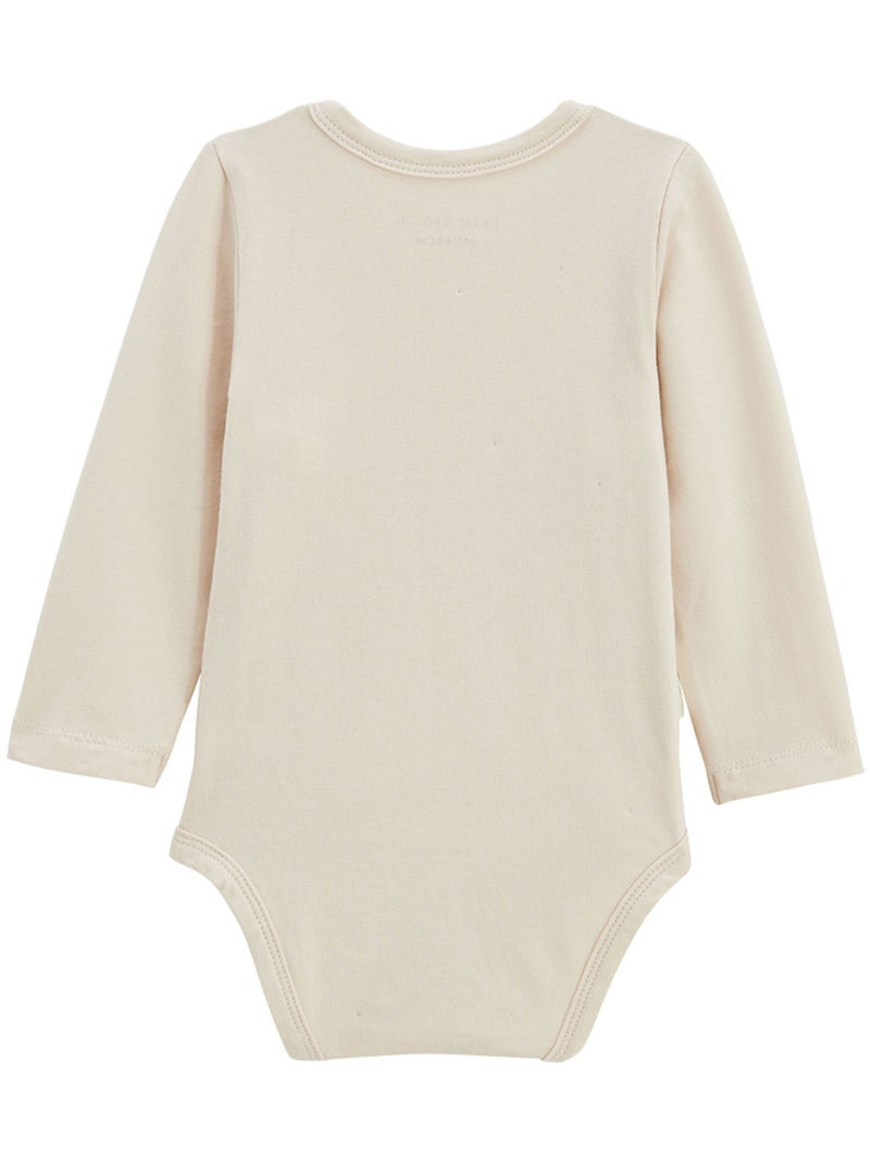 Lot de 3 bodies bébé manches longues ouverture croisée Eden Beige - Kiabi