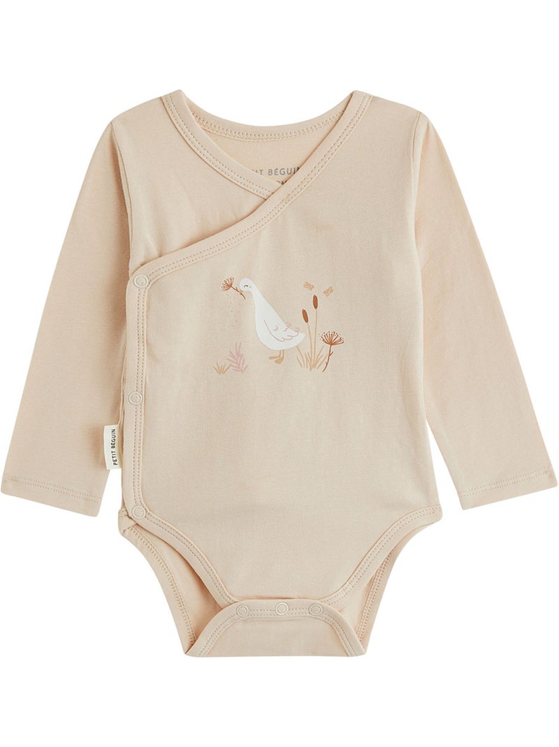 Lot de 3 bodies bébé manches longues ouverture croisée margot Ecru - Kiabi