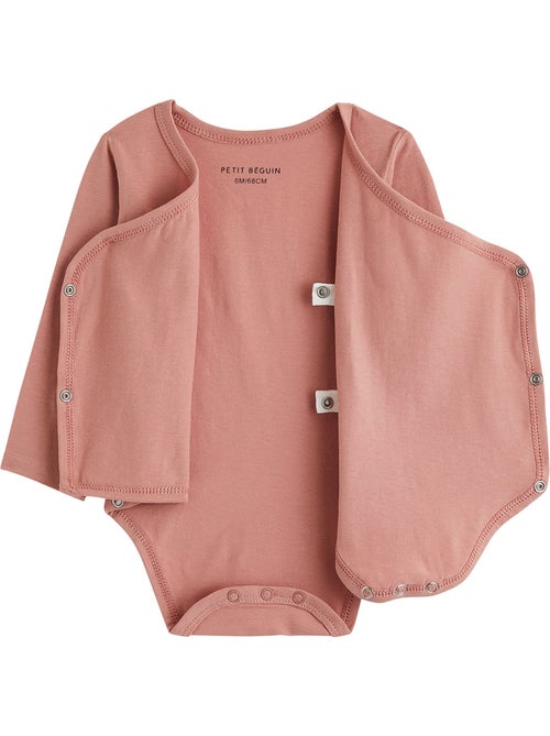 Lot de 3 bodies bébé manches longues ouverture croisée - Kiabi