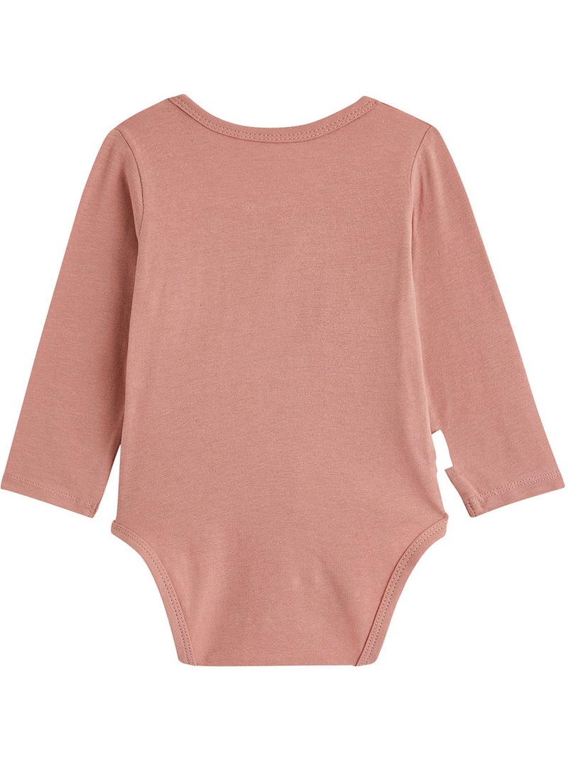 Lot de 3 bodies bébé manches longues ouverture croisée Rose - Kiabi