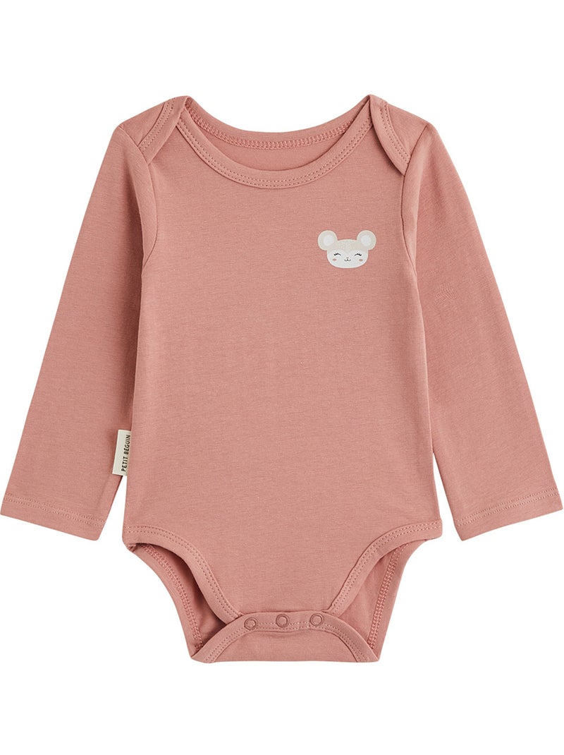 Lot de 3 bodies bébé manches longues Rose - Kiabi