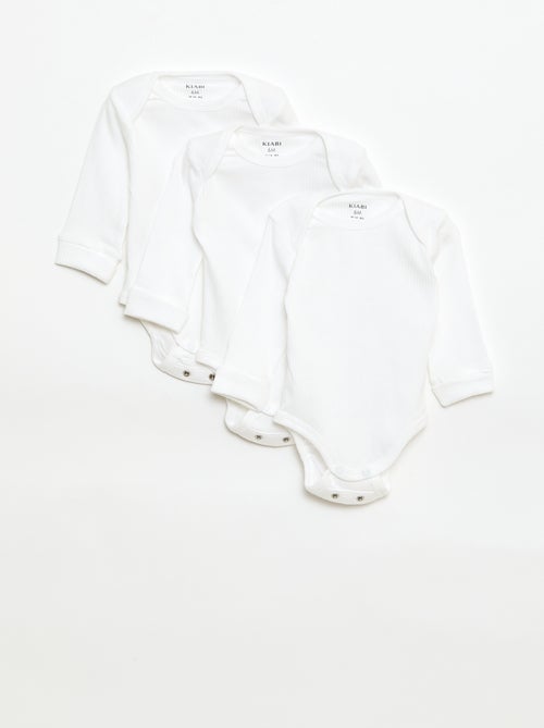Lot de 3 bodies col US et manches longues - Kiabi