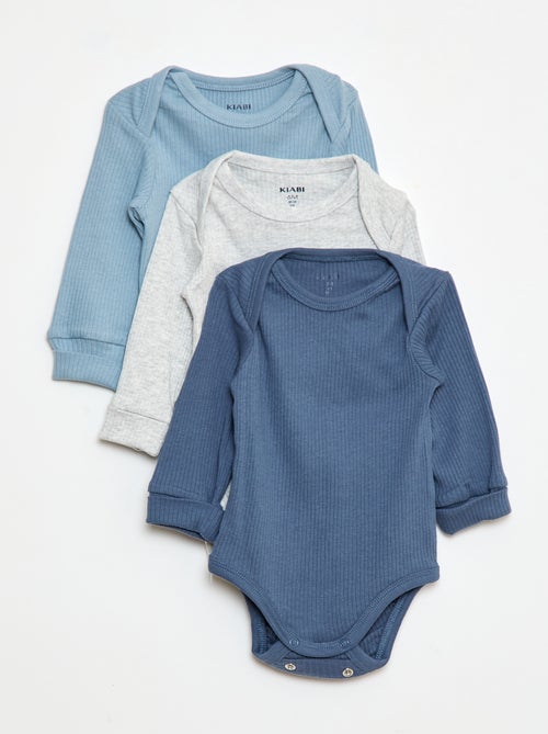 Lot de 3 bodies col US et manches longues - Kiabi