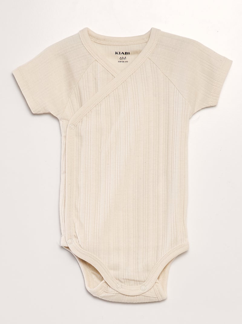 Lot de 3 bodies côtelés Bleu - Kiabi