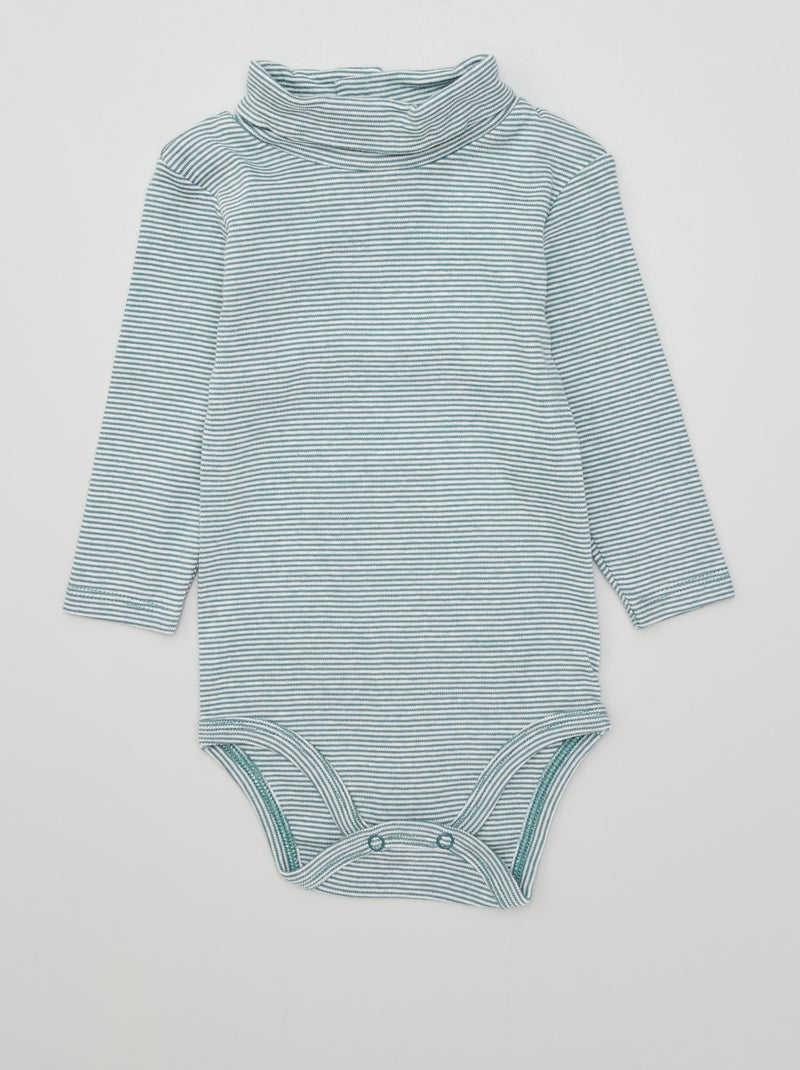 Lot de 3 bodies côtelés Bleu - Kiabi