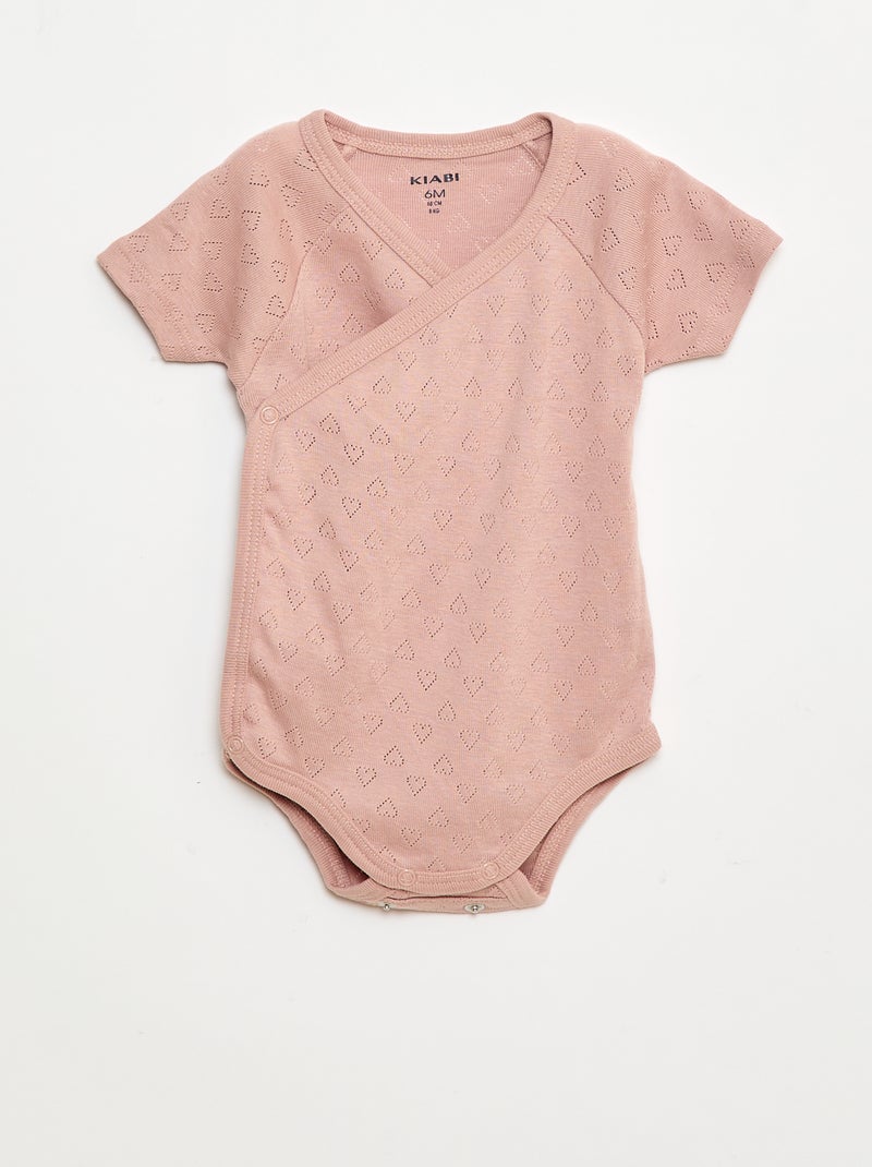 Lot de 3 bodies côtelés Rose - Kiabi
