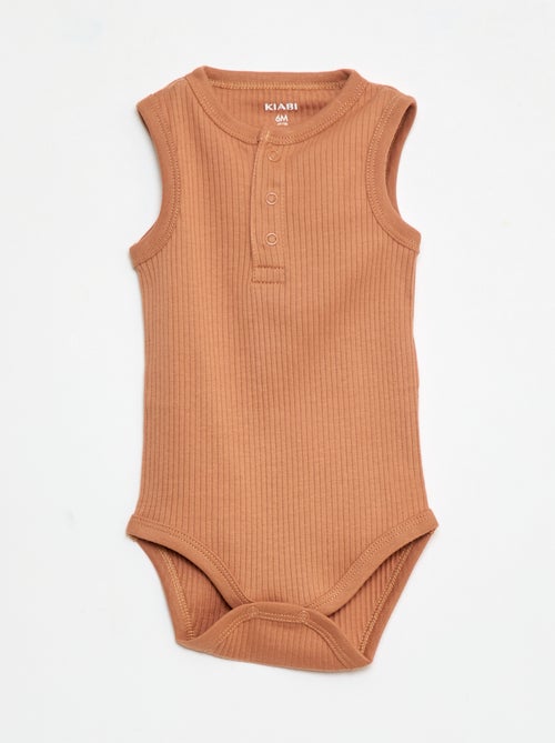 Lot de 3 bodies côtelés sans manches - Kiabi