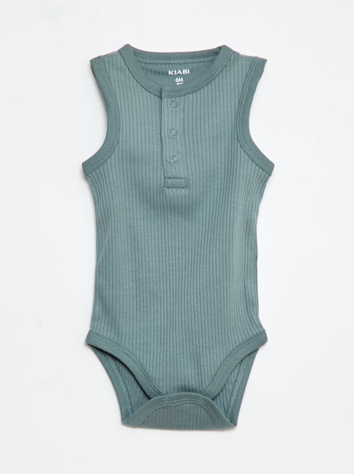 Lot de 3 bodies côtelés sans manches - Kiabi