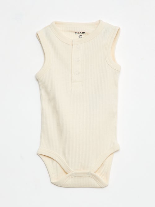 Lot de 3 bodies côtelés sans manches - Kiabi