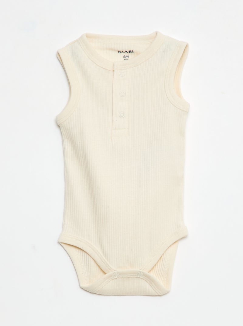 Lot de 3 bodies côtelés sans manches Bleu - Kiabi