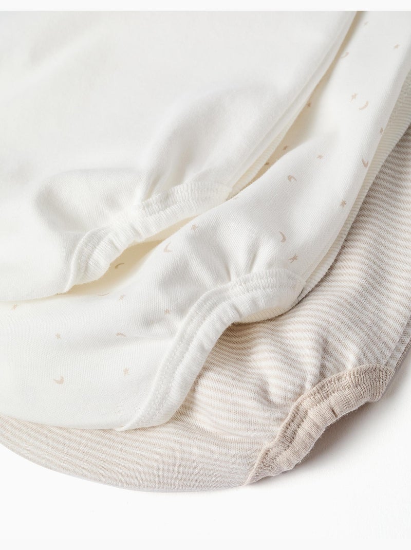 Lot de 3 bodies croisés à manches longues en coton Blanc - Kiabi