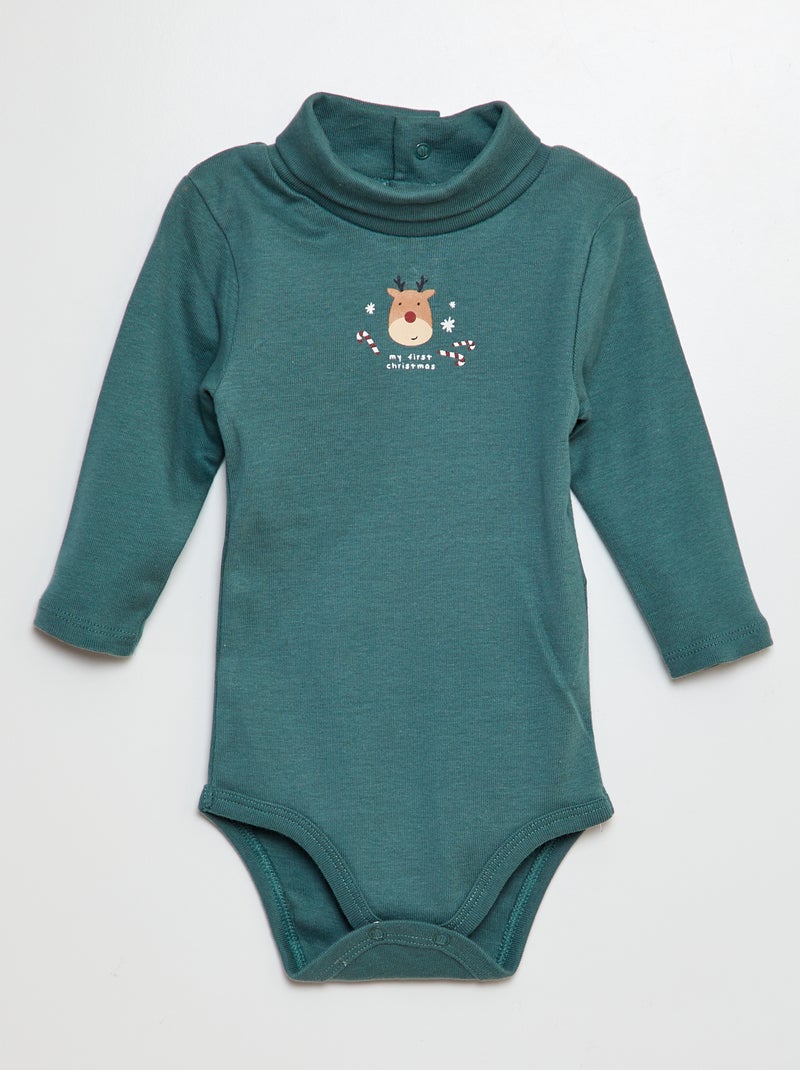 Lot de 3 bodies de Noël Vert/rouge/blanc - Kiabi